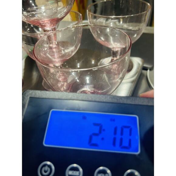 6 Vintage Blush Pink Depression Glass Champagne Sundae Sherbet Coupe Made Mexico - Picture 9 of 9